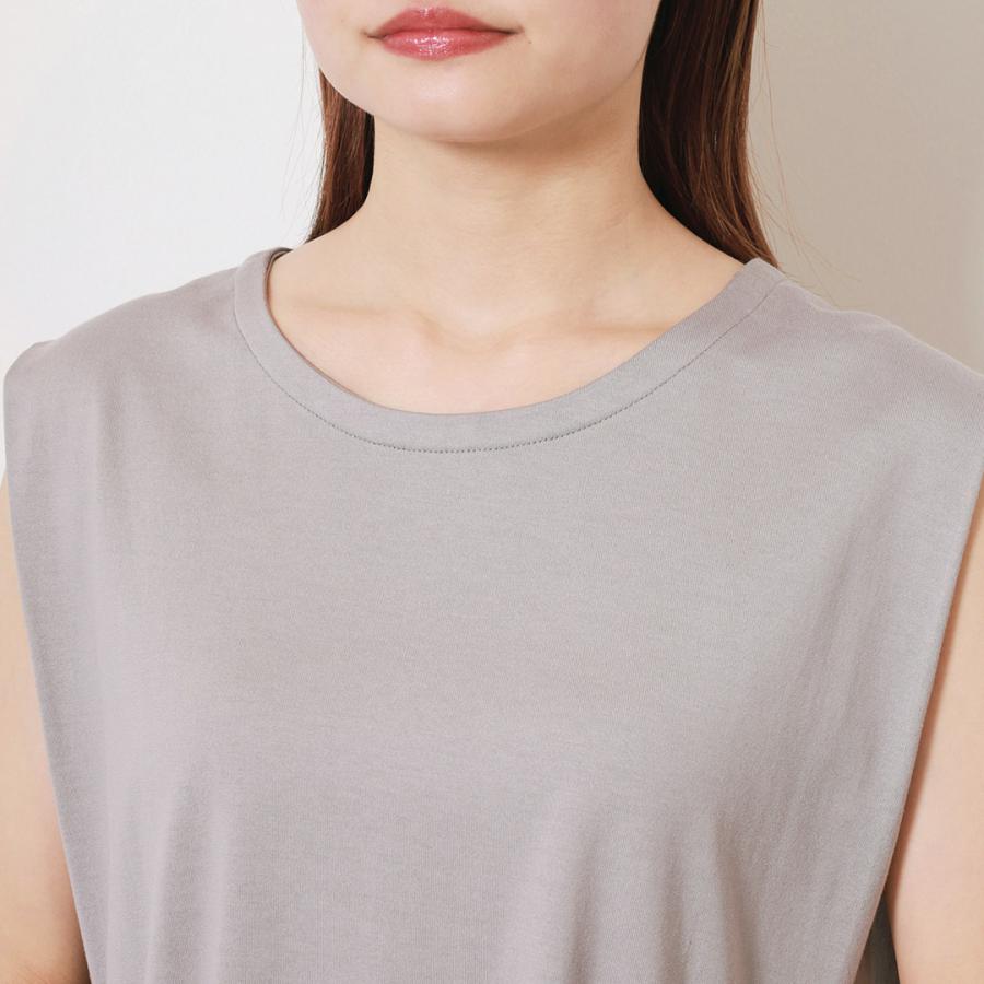 レディース トップス Tシャツ カットソー ノースリーブ ウォッシャブル 夏 おしゃれ 通販|【KEYUCA BASIC】クルーネックノースリーブTシャツ KEYUCA(ケユカ) | KEYUCA | 06