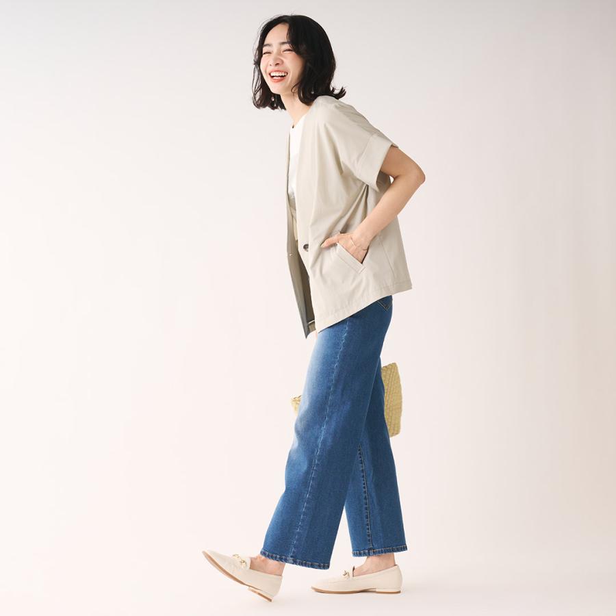 KEYUCA（ケユカ） レディース アウター ジャケット ノーカラー 5分袖