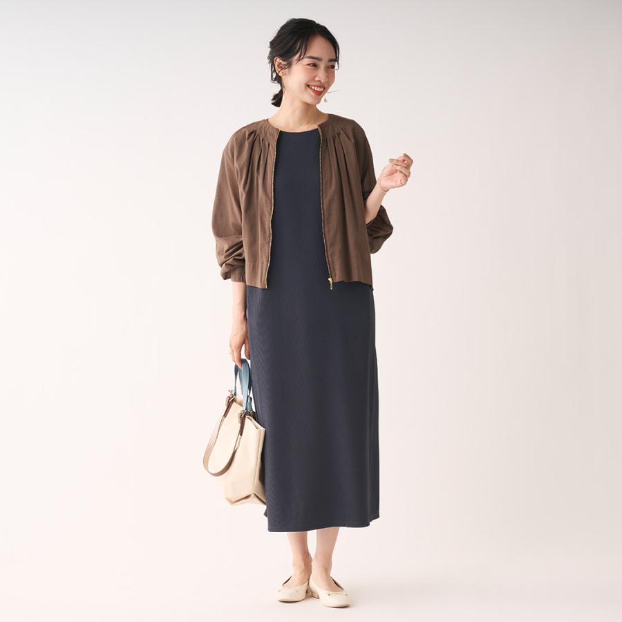 KEYUCA（ケユカ） レディース ワンピース リブ柄 フレンチスリーブ