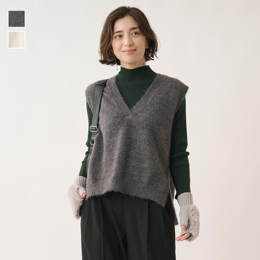 KEYUCA（ケユカ） レディース トップス ベスト ラメ ニットベスト シンプル ウォッシャブル 冬 おしゃれ 通販|シャギーラメニット ...