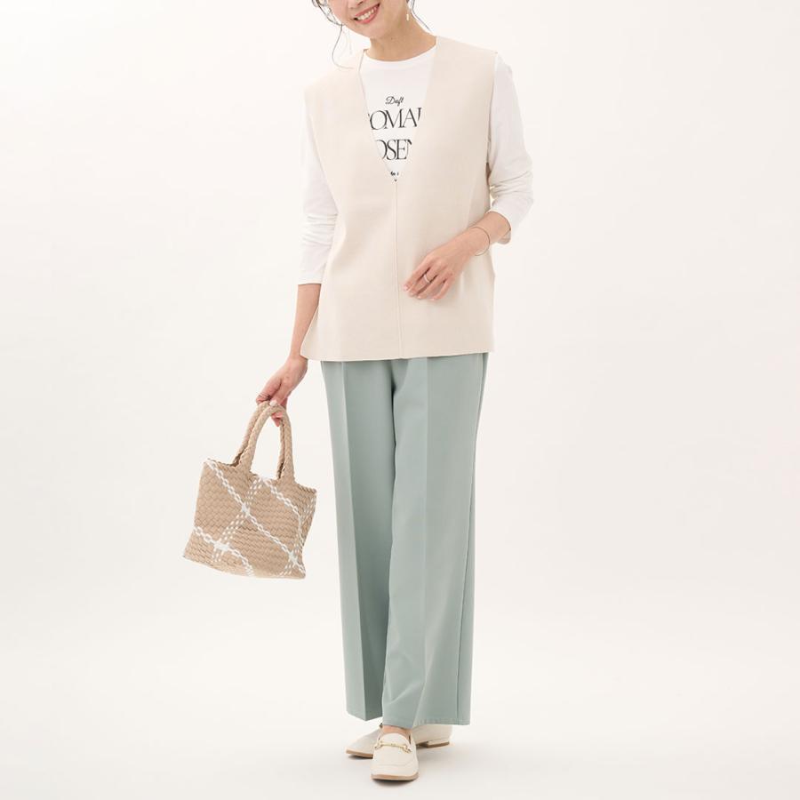 レディース ボトムス パンツ ワイド イージー 撥水 防汚 ウォッシャブル ストレッチ |【すごナノ撥水】イージーワイドパンツ ミント KEYUCA(ケユカ) | KEYUCA | 06