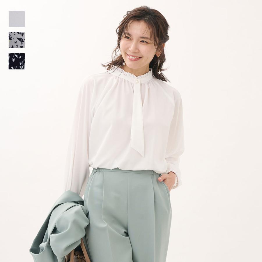 レディース トップス ブラウス フリル ボウタイ 撥水 防汚 ウォッシャブル 春 おしゃれ 通販|【すごナノ撥水】ボウタイ付3WAYフリルブラウス KEYUCA(ケユカ) | KEYUCA