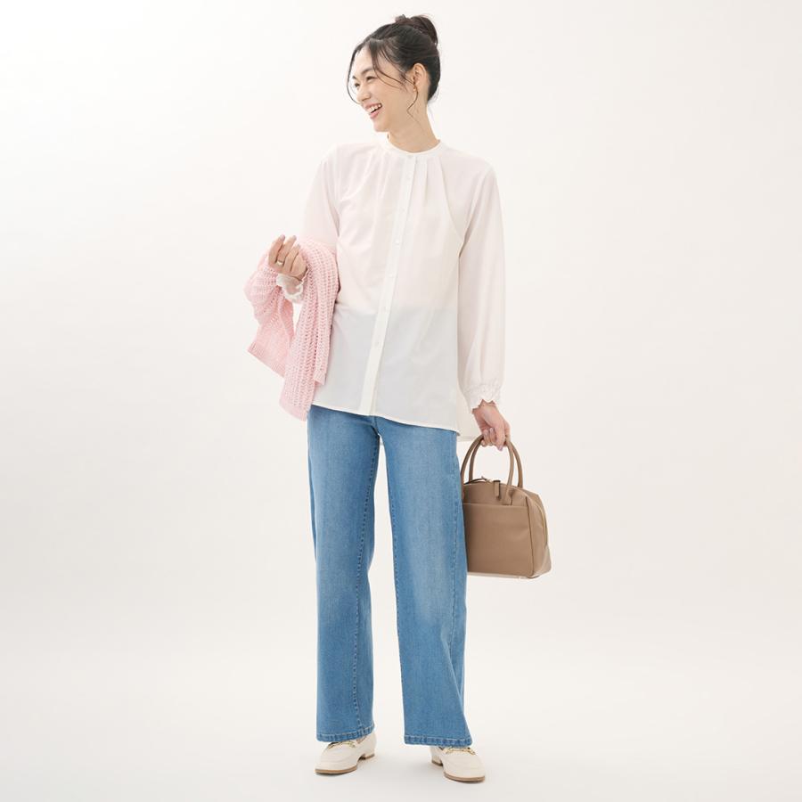 レディース トップス シャツ ブラウス フレア シンプル 撥水 防汚 ウォッシャブル 春 おしゃれ 通販|【すごナノ撥水】バンドカラーフレアシャツ KEYUCA(ケユカ) | KEYUCA | 01