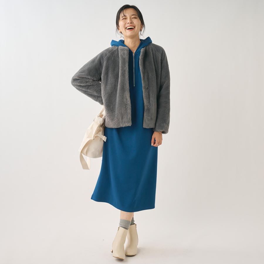 レディース ワンピース ワンピ フーディー フード付 静電気軽減 あったか ウォッシャブル 冬 おしゃれ 通販|裏シャギーフーディーワンピース KEYUCA(ケユカ) | KEYUCA | 05