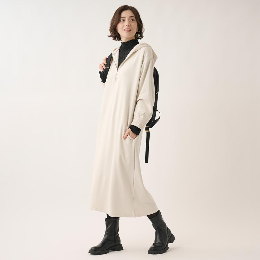 レディース ワンピース ワンピ フーディー フード付 静電気軽減 あったか ウォッシャブル 冬 おしゃれ 通販|裏シャギーフーディーワンピース KEYUCA(ケユカ) | KEYUCA | 01