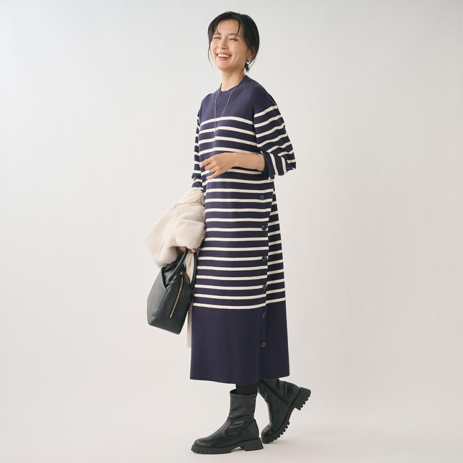 レディース ワンピース ワンピ ニットワンピ ニット 柔らか ウォッシャブル おしゃれ 通販|サイドボタンニットワンピース KEYUCA(ケユカ) | KEYUCA | 05