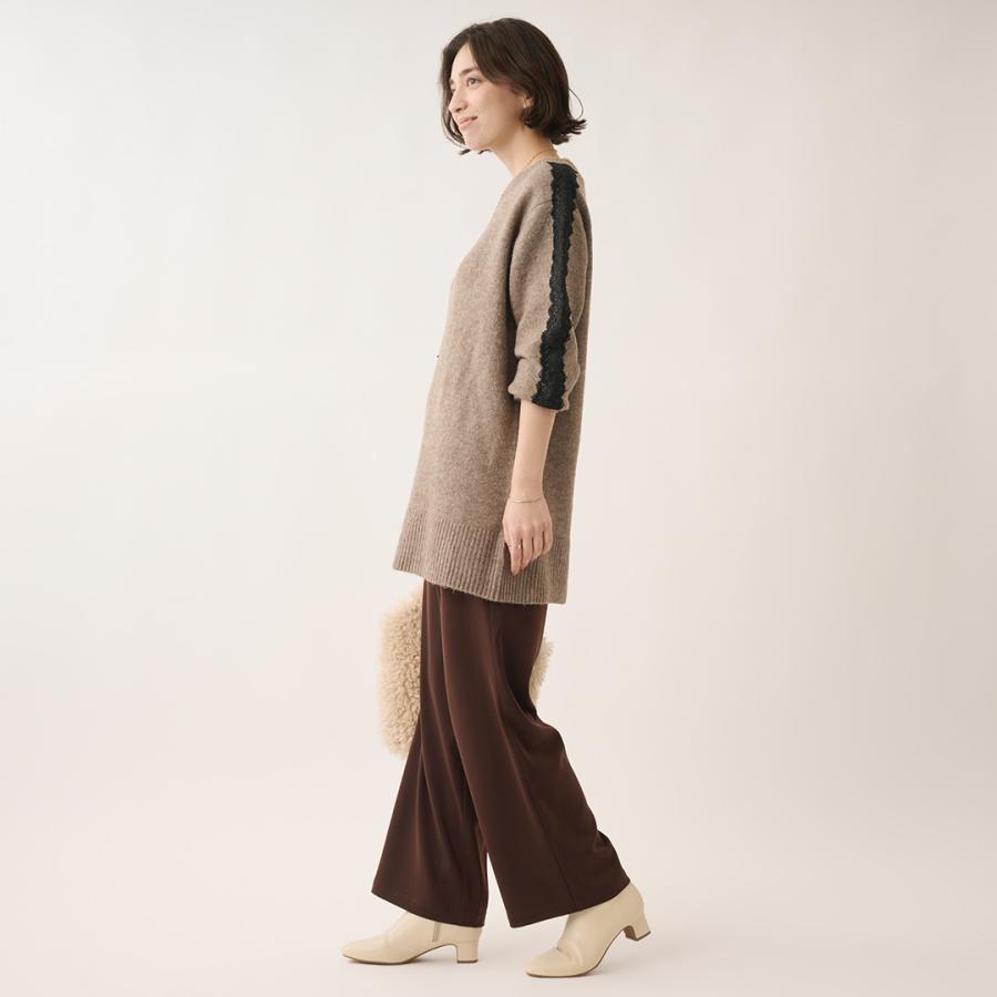 レディース トップス チュニック レース ニット あったか カジュアル 上品 ウォッシャブル おしゃれ 通販|袖レースニットチュニック KEYUCA(ケユカ) | KEYUCA | 03