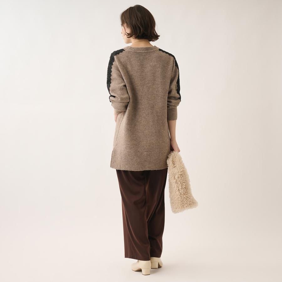 レディース トップス チュニック レース ニット あったか カジュアル 上品 ウォッシャブル おしゃれ 通販|袖レースニットチュニック KEYUCA(ケユカ) | KEYUCA | 04