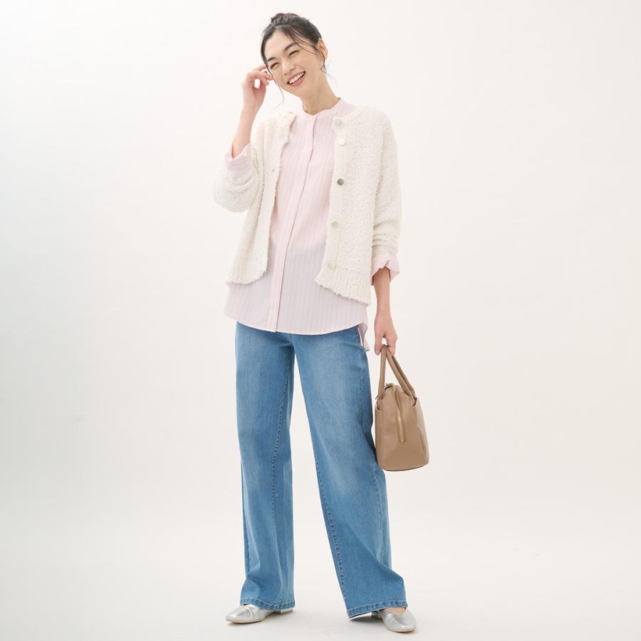 レディース トップス カーディガン ニット リボンヤーン 金ボタン 春 ウォッシャブル おしゃれ  通販|リボンヤーン金ボタンニットカーディガン  KEYUCA(ケユカ) | KEYUCA | 01