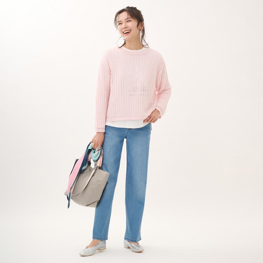 レディース トップス ニット 透かし メッシュ シンプル 春 ウォッシャブル おしゃれ  通販|テープヤーン透カシニットトップス  KEYUCA(ケユカ) | KEYUCA | 02