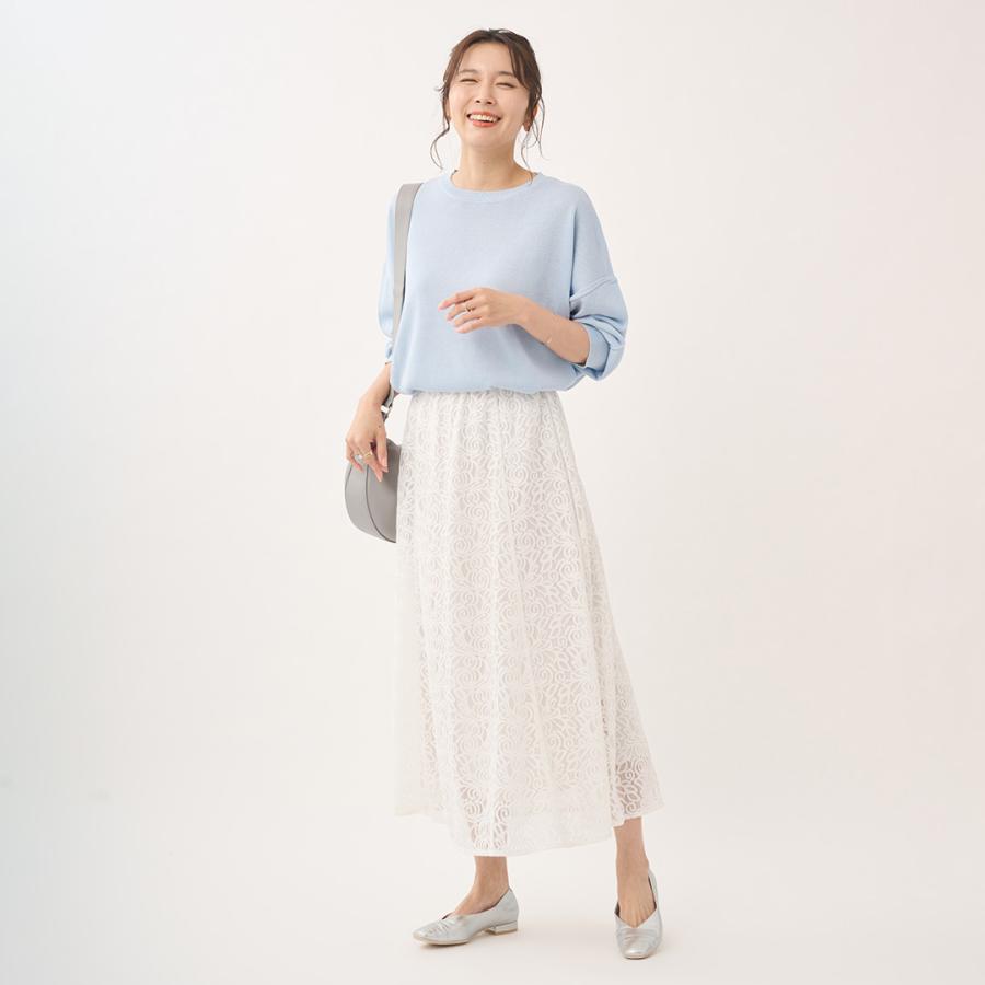 レディース トップス チュニック ニット クルーネック シンプル 透け感 春 春夏 ウォッシャブル おしゃれ 通販|クルーネックニットチュニック KEYUCA(ケユカ) | KEYUCA | 08