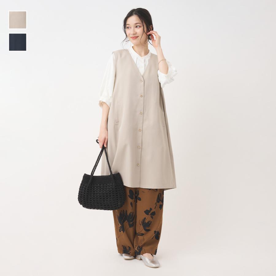 riko！近年デザイン コペンハーゲン ミンク ロングジレ ベスト KEYUCA（ケユカ） レディース ジレ ベスト ロング Vネック ロングジレ