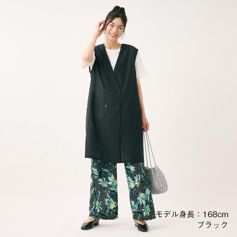 レディース トップス ジレ ベスト ロング 薄手 シアー 冷感 通気性 ウォッシャブル 夏 おしゃれ 通販|ノーカラーシアージレ KEYUCA(ケユカ) | KEYUCA | 02