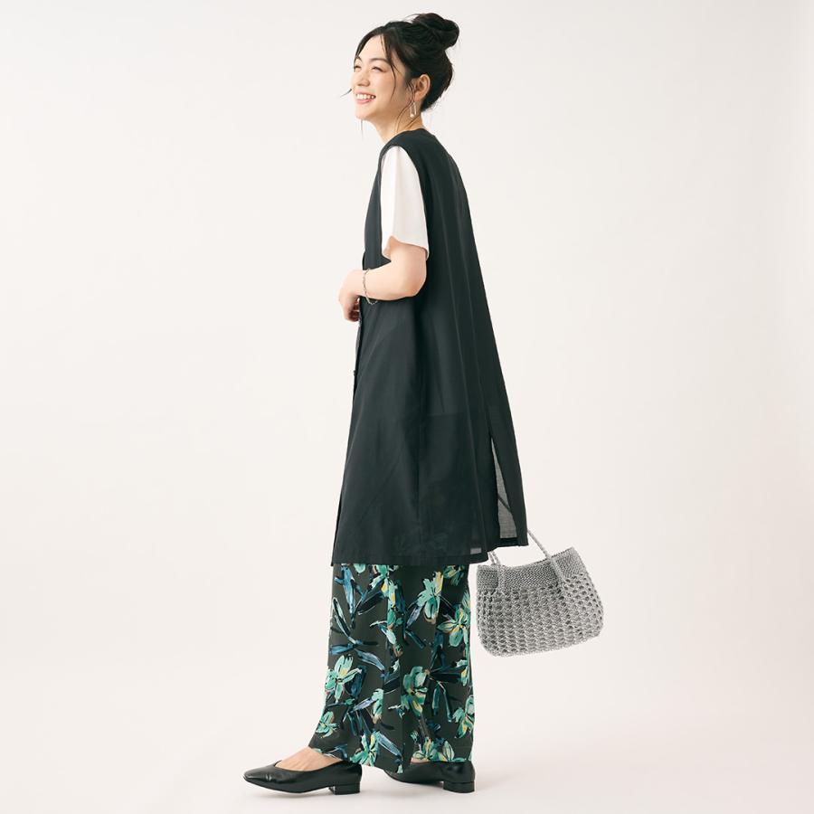 レディース トップス ジレ ベスト ロング 薄手 シアー 冷感 通気性 ウォッシャブル 夏 おしゃれ 通販|ノーカラーシアージレ KEYUCA(ケユカ) | KEYUCA | 03