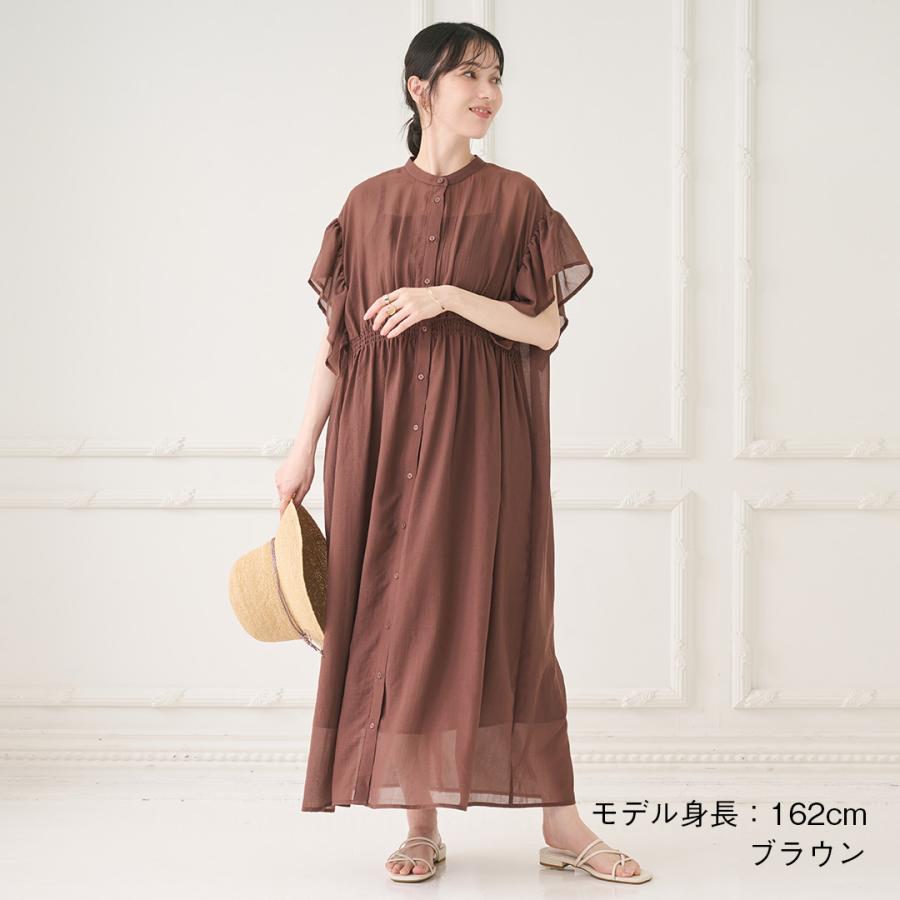 レディース ワンピース ワンピ 軽い 薄手 羽織り ギャザー 吸水 速乾 通気性 ウォッシャブル 夏 おしゃれ 通販|ボイルギャザーワンピース KEYUCA(ケユカ) | KEYUCA | 03