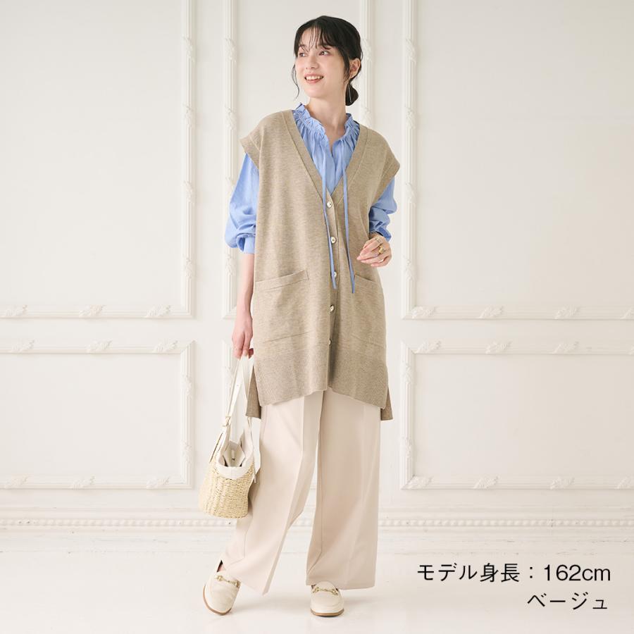 レディース トップス ジレ ベスト Vネック ニット ウール きれいめ リラックス ウォッシャブル 秋 おしゃれ 通販|ウール混Vネックニットジレ KEYUCA(ケユカ) | KEYUCA | 03