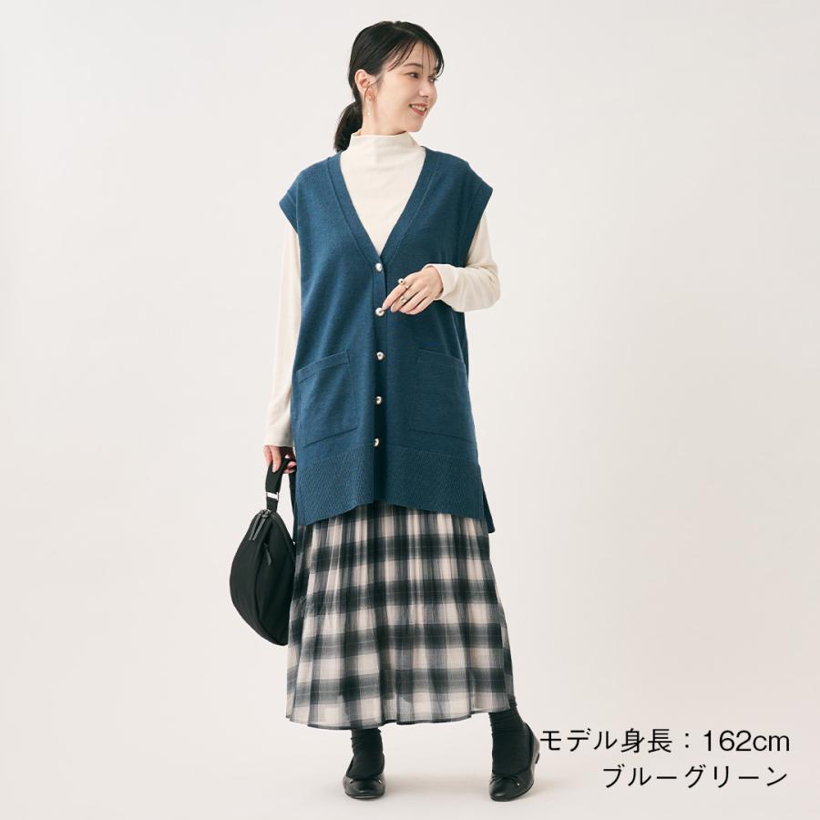 レディース トップス ジレ ベスト Vネック ニット ウール きれいめ リラックス ウォッシャブル 秋 おしゃれ 通販|ウール混Vネックニットジレ KEYUCA(ケユカ) | KEYUCA | 04