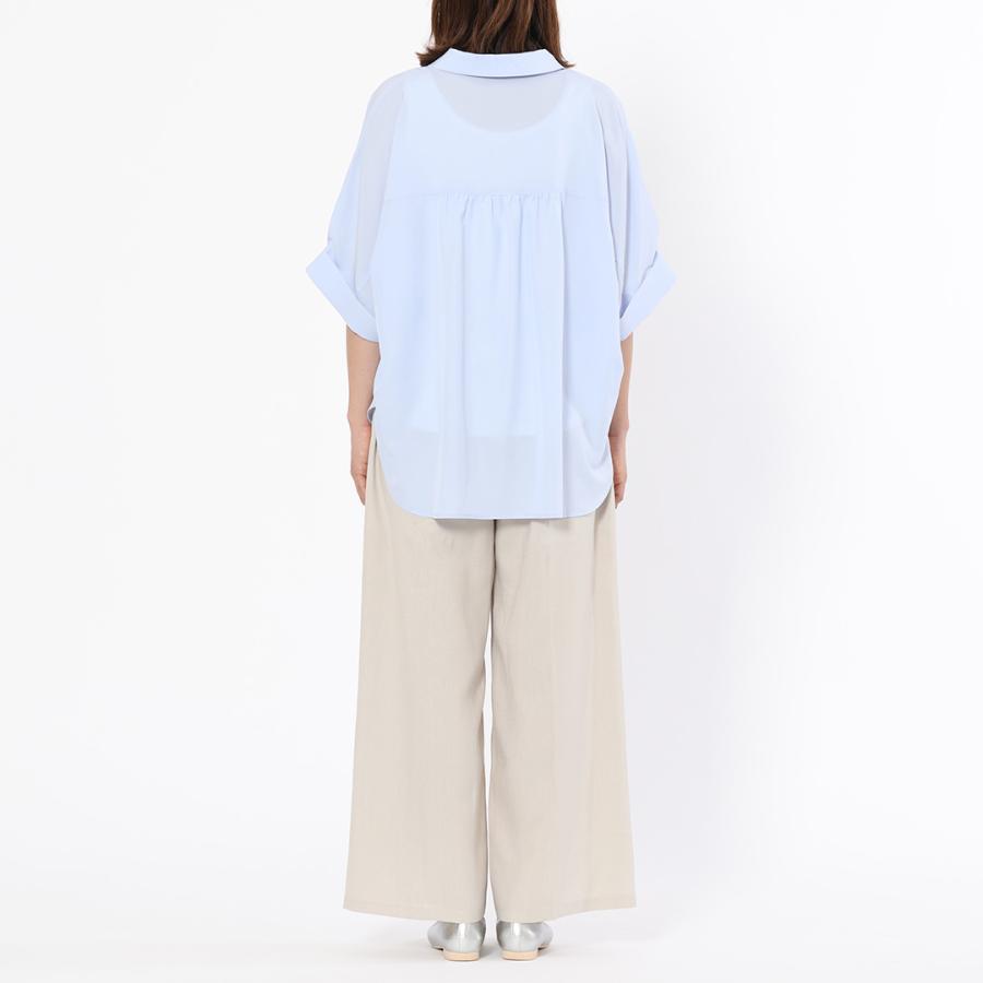 レディース トップス シャツ 5分袖 シャツブラウス 体型カバー UV 冷感 ウォッシャブル 夏 サマー おしゃれ 通販|5分袖スキッパーシャツ KEYUCA(ケユカ) | KEYUCA | 06