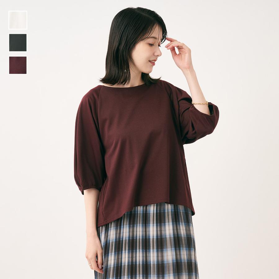 レディース トップス Tシャツ T カットソー 撥水 防汚 ウォッシャブル 夏 秋 おしゃれ 通販|【すごナノ撥水】スリーブタックデザインTシャツ KEYUCA(ケユカ) | KEYUCA