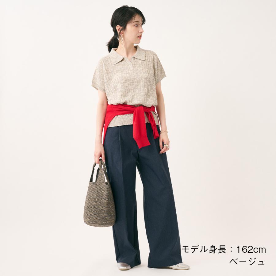 レディース トップス ニット スキッパー ポロ ポロシャツ 綿混 ウォッシャブル 夏 秋 おしゃれ 通販|ミックス糸スキッパーニットトップス KEYUCA(ケユカ) | KEYUCA | 03
