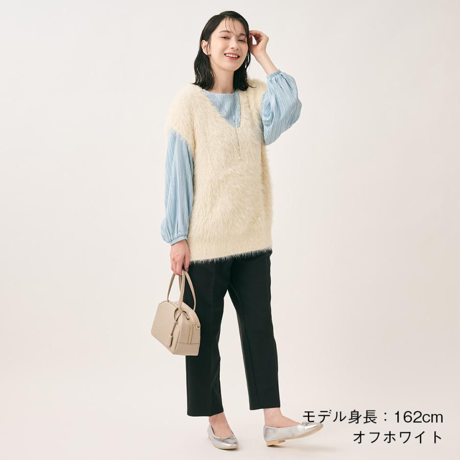 レディース トップス ベスト ニット ニットベスト ウォッシャブル 柔らか ふわふわ 秋 おしゃれ 通販|片畦シャギーニットベスト KEYUCA(ケユカ) | KEYUCA | 01