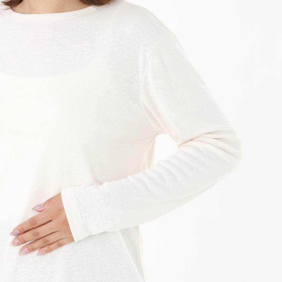 レディース トップス 長袖 ロングTシャツ ロンT カットソー クルーネック 丸首 ウォッシャブル 秋 おしゃれ 通販|シアー長袖Tシャツ KEYUCA(ケユカ) | KEYUCA | 08