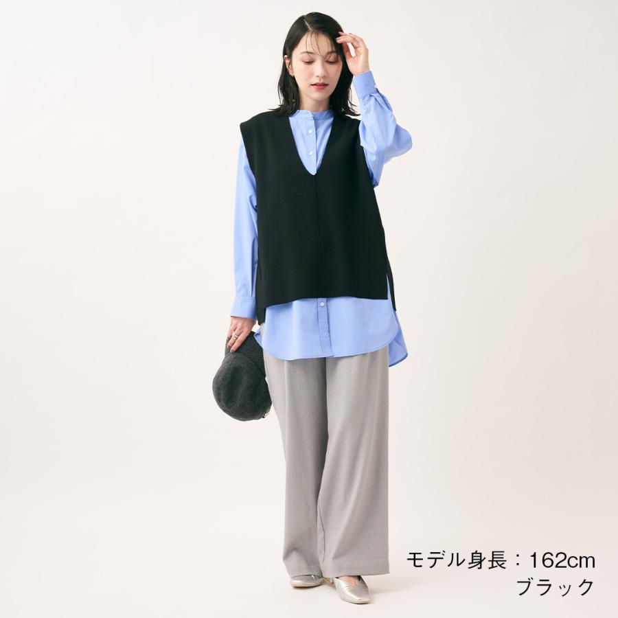 レディース トップス ベスト Vネック タフニット 定番 ゆったり ウォッシャブル 秋 おしゃれ 通販|タフニットサイドシームVネックベスト KEYUCA(ケユカ) | KEYUCA | 02