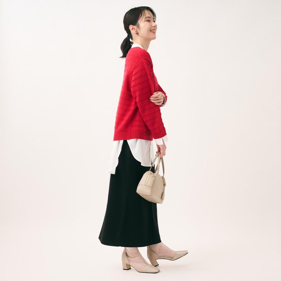 レディース トップス ニット ボーダー UV シワになりにくい 吸水 速乾 ウォッシャブル 秋 おしゃれ 通販|シャドーボーダーニットトップス KEYUCA(ケユカ) | KEYUCA | 04