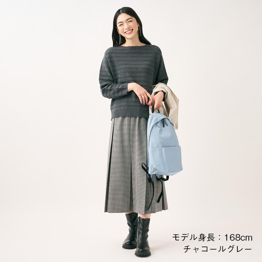 レディース トップス ニット ボーダー UV シワになりにくい 吸水 速乾 ウォッシャブル 秋 おしゃれ 通販|シャドーボーダーニットトップス KEYUCA(ケユカ) | KEYUCA | 01