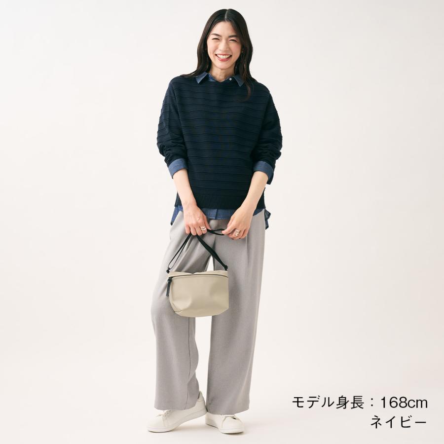 レディース トップス ニット ボーダー UV シワになりにくい 吸水 速乾 ウォッシャブル 秋 おしゃれ 通販|シャドーボーダーニットトップス KEYUCA(ケユカ) | KEYUCA | 03