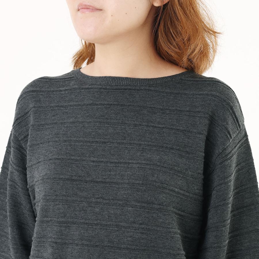 レディース トップス ニット ボーダー UV シワになりにくい 吸水 速乾 ウォッシャブル 秋 おしゃれ 通販|シャドーボーダーニットトップス KEYUCA(ケユカ) | KEYUCA | 07