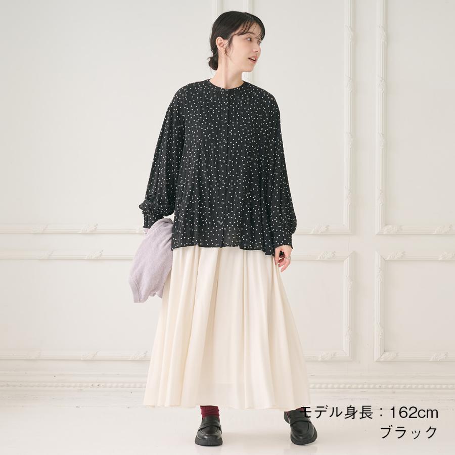 レディース トップス ブラウス シアー ドット フレア 体型カバー 華やか ウォッシャブル 秋 おしゃれ 通販|シャーリングドットフレアブラウス KEYUCA(ケユカ) | KEYUCA | 02
