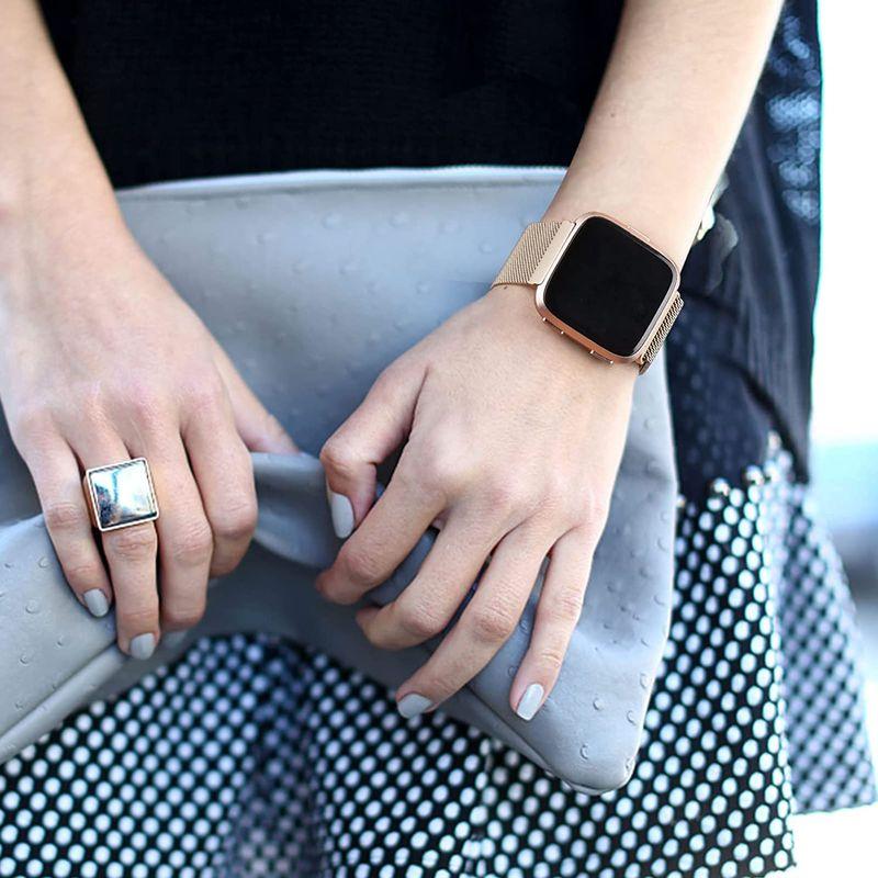 100%品質保証!100%品質保証!Vanua コンパチブル Fitbit Versa2 バンド Fitbit Versa Versa Lite Versa SE バンド ミラ アクションカメラ、ウェアラブルカメラ (Vanua) コンパチブル Fitbit Versa2 バンド Fitbit Versa Versa Lite Versa SE バンド ミラネーゼ 交換ベルト ステンレス鋼なマグネットロック付き (Small, カラフル)