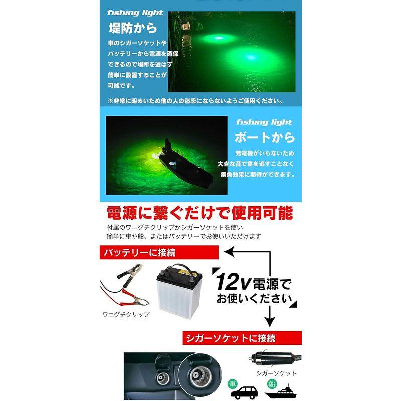 funks 集魚灯 グリーン 60w LED 集魚ライト 水中集魚灯 12v