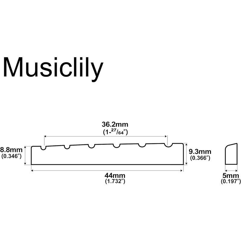 Musiclily Pro 44mm 弦溝加工済の牛骨ナット ギブソンタイプ のエレキギター用44.07x4.98x9.30mm(2個入)｜keywest-store｜03