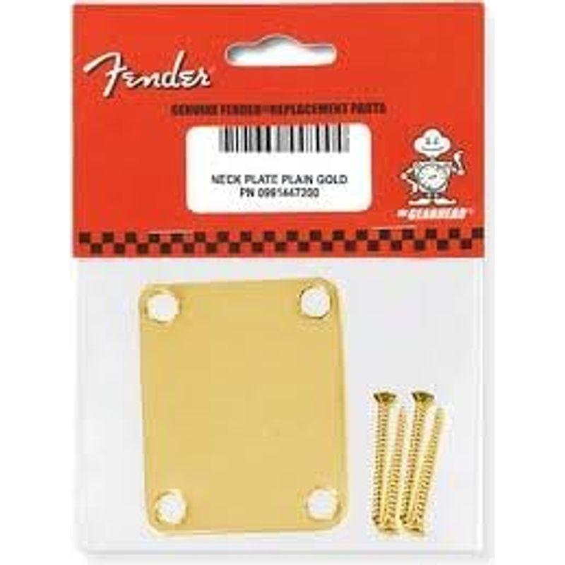 フェンダー USA 純正パーツ Fender NECK PLATE PLAIN Gold AND BOLTS ネックプレート スクリュー付｜keywest-store｜02