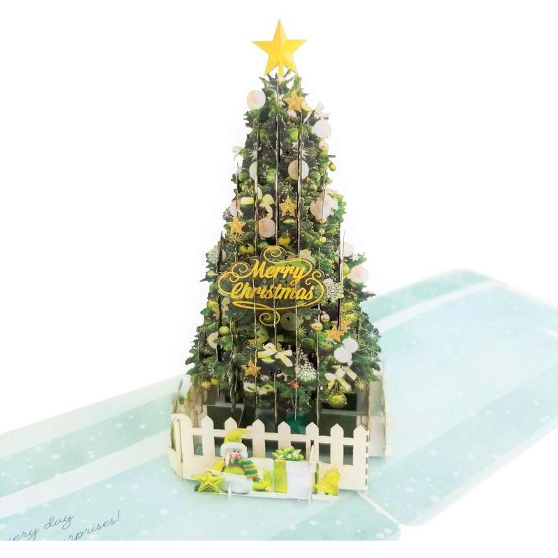 クリスマスグリーティングカード (青, Standard M) ポップアップ 高級 おしゃれ プレゼント メッセージ グリーティングカード｜keywest-store｜05