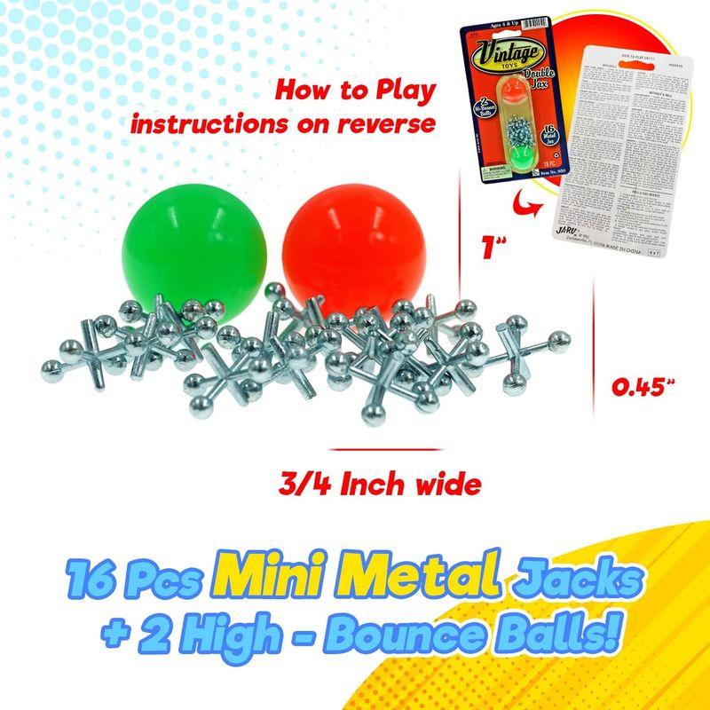 JaRu Vintage Toys Double Jax Retro 2 Hi-Bounce Balls & 16 Metal Jacks｜keywest-store｜03