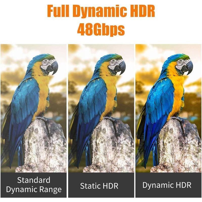 8K HDMI 2.1 光 ファイバ ケーブル 15M、FURUI 48Gbps HDMI 2.1 ケーブル サポート 8K@60Hz, 4｜keywest-store｜04