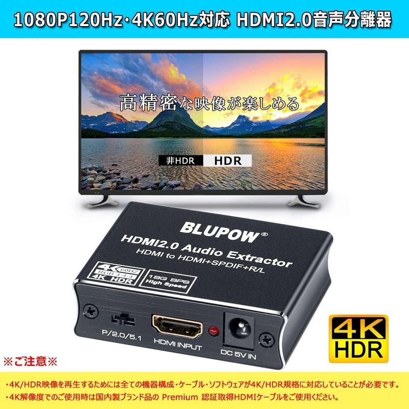 BLUPOW 4K60Hz・1080P120Hz・HDR対応 HDMI2.0音声分離器(音声出力：光デジタル・3.5mmステレオミニ) オー｜keywest-store｜08