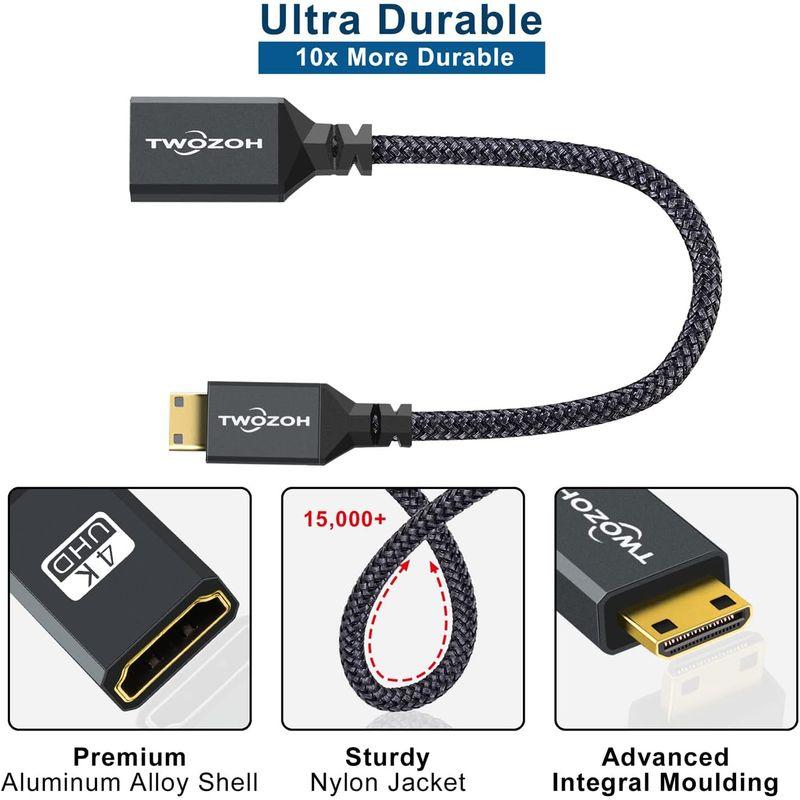 Twozoh Mini HDMI to HDMI変換アダプタ Mini HDMI(オス)-HDMI(メス)変換ケーブル延長ケーブル HDMI｜keywest-store｜02