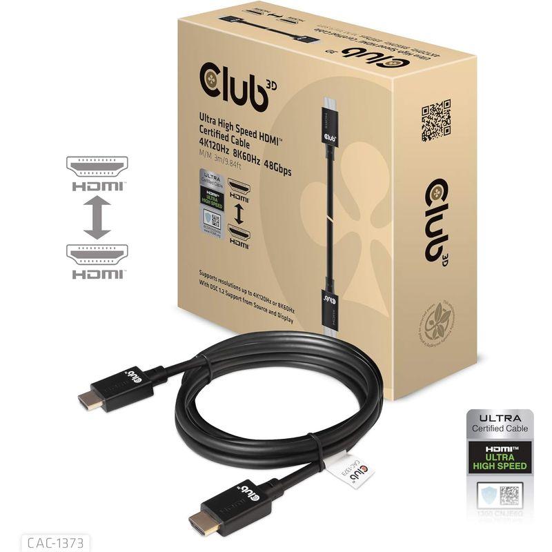 Club3D HDMI 2.1 4K120Hz 8K60Hz 48Gbps Male/Male 3m 26AWG Ultra High Sp｜keywest-store｜09