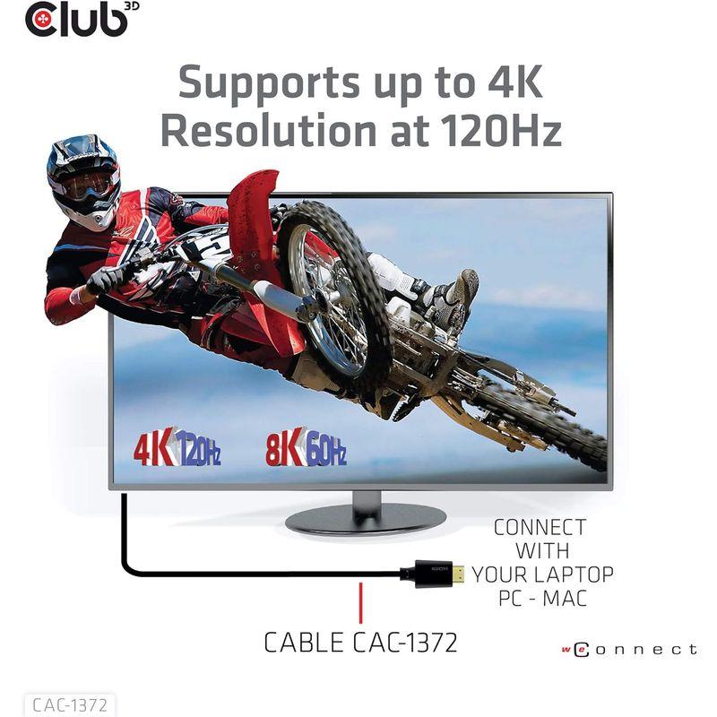 Club3D HDMI 2.1 4K120Hz 8K60Hz 48Gbps Male/Male 2m 28AWG Ultra High Sp｜keywest-store｜05