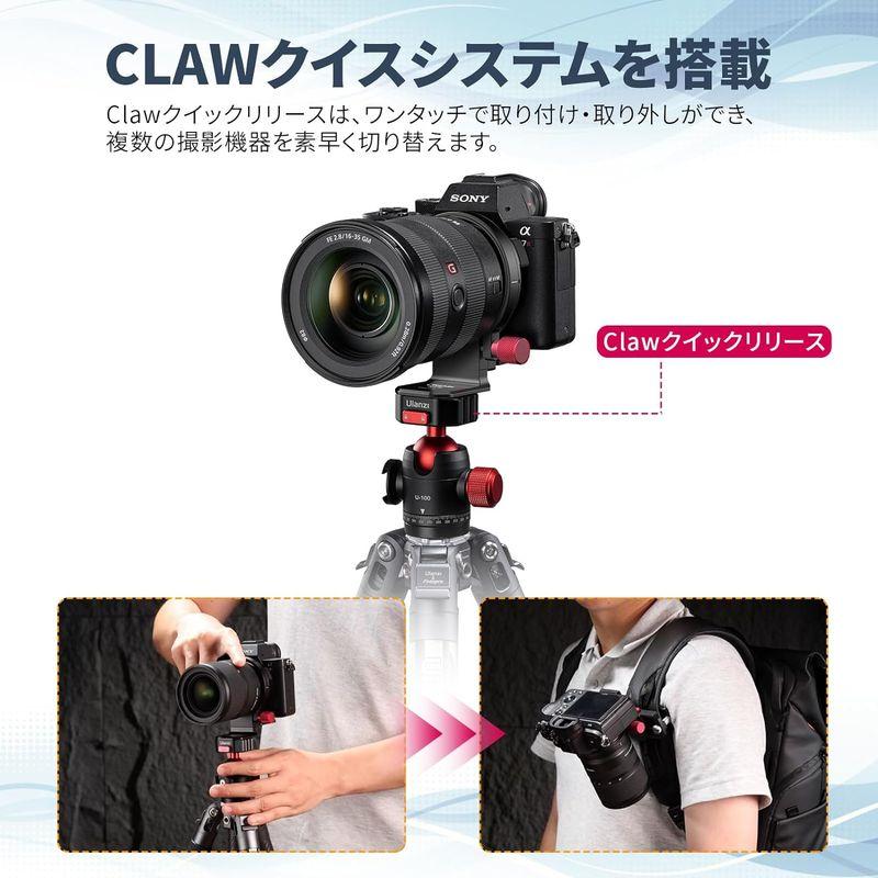 Ulanzi S-63 カメラレンズ三脚マウント 回転式水平・垂直マウントブレートキット Clawクイックリリース アルミ合金製 カメラアク｜keywest-store｜02