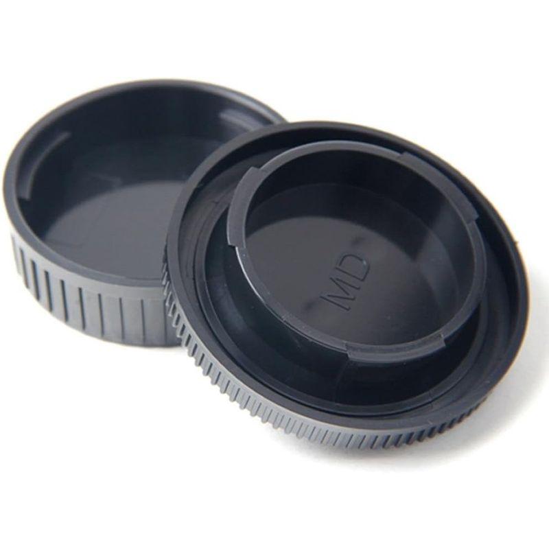 Minolta MD Lens ミノルタ MD レンズ プラスチック製 交換 ブラック ボディ キャップ と リア レンズ キャップ｜keywest-store｜04