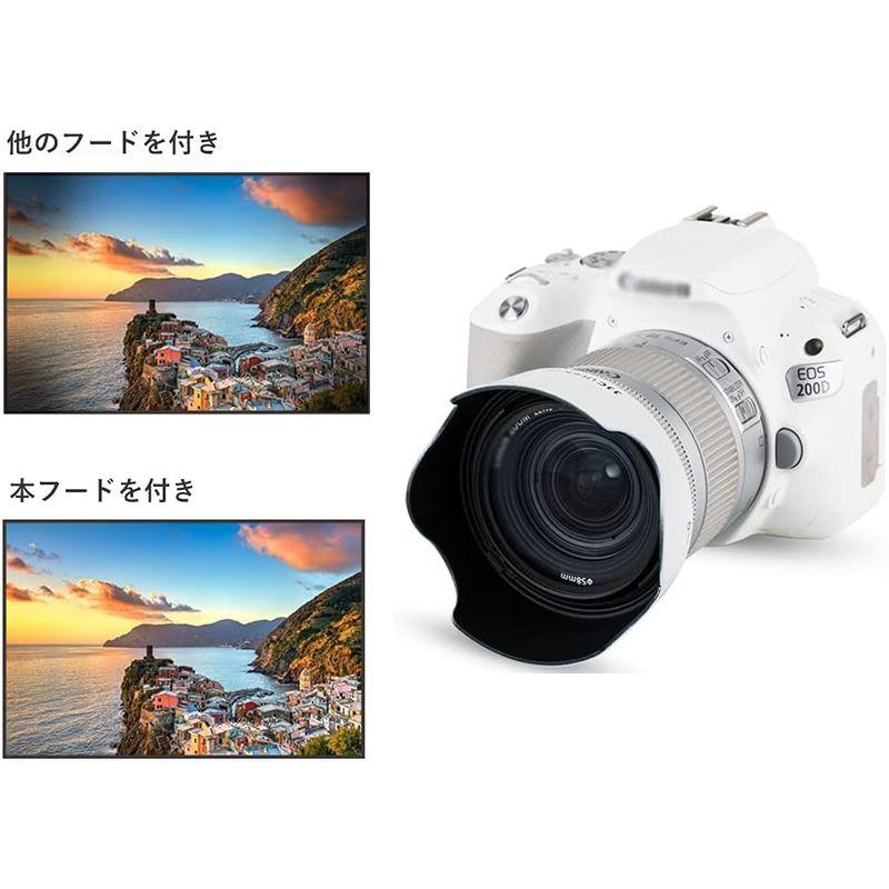 JJC 可逆式 Canon EW-63C 互換 レンズシェード EF-S 18-55mm F3.5-5.6 IS STM & EF-S 18｜keywest-store｜05