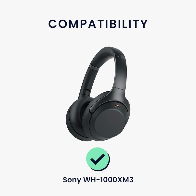 kwmobile 2x ヘッドホンカバー 対応: Sony WH-1000XM3 交換用イヤーパッド - クッション PUレザー 黒色｜keywest-store｜07