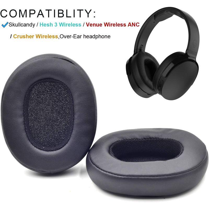 交換用耳パッドクッションカバーfor Skullcandy Crusher 3.0ワイヤレスBluetoothヘッドホン ブラック｜keywest-store｜07