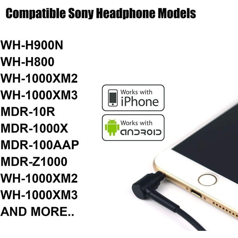 Tobysome WH-1000XM3 交換用ヘッドホン オーディオケーブル AUXコード Sony MDR-10R / MDR-100AB｜keywest-store｜07