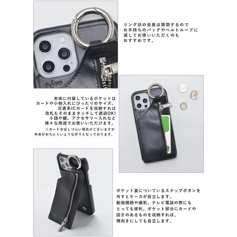 ajew スマホケース ajew cadenas leather zipphone case 牛革 正規品 ショルダー紐なし (iPhone｜keywest-store｜05